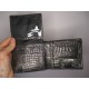 Metallic Silver Crocodile Print Leather Wallet