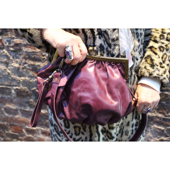 Christina Purple Clip frame Handbag