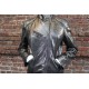 Biker Jacket Dark Silver Metallic Croco Style Leather