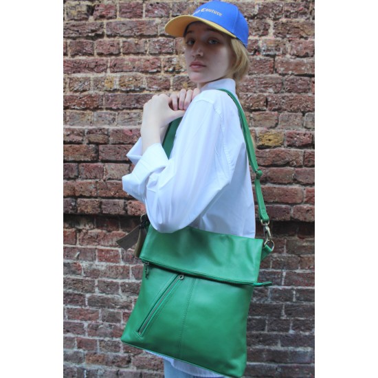 Amelie Irish Green Leather Swing Bag | Leather Bag