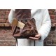Chantal Drawstring Leather Cross body Handbag Brown