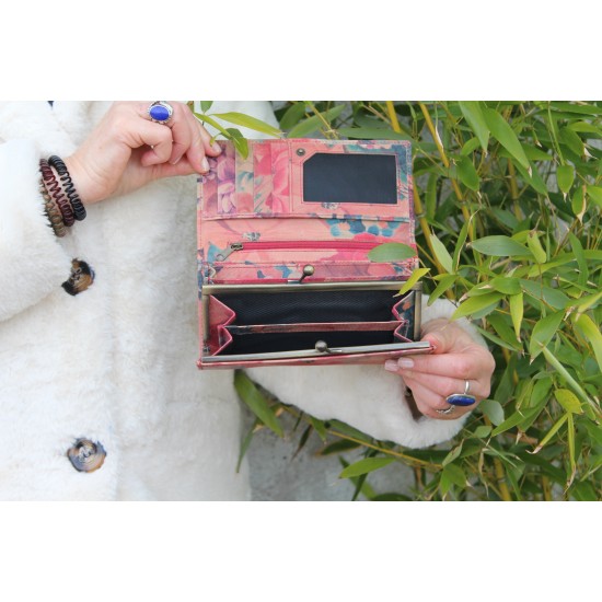 Large clip wallet Printed Leather 