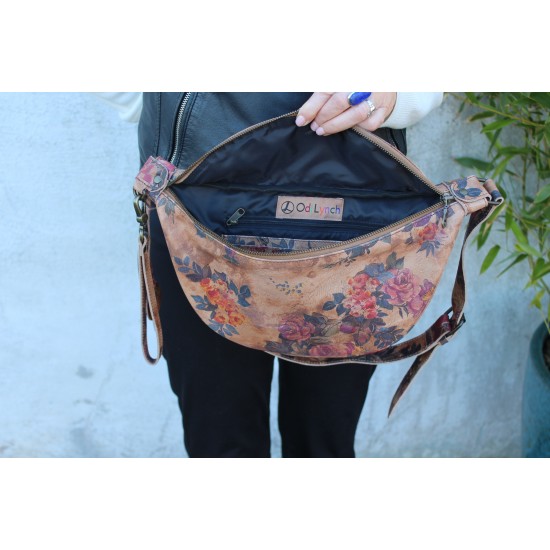 Bum Bag Fanny Pack Large Floral Leather