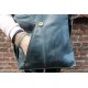 Amelie Messenger Swing Bag  with Pockets Navy Leather
