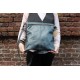 Amelie Messenger Swing Bag  with Pockets Navy Leather