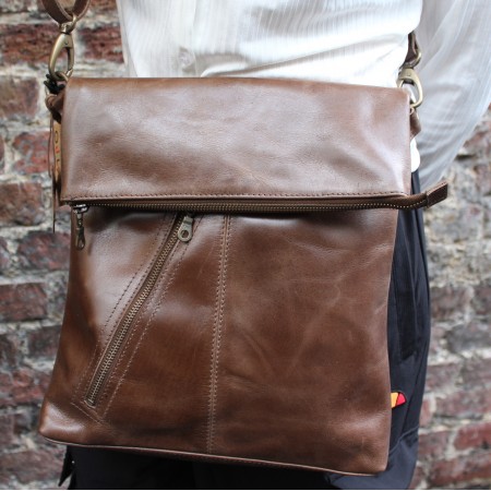 Multiway Backpack Brown Leather Amelie Brown Shiny Leather 