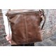 Amelie Swing Crossbody Messenger Bag Brown Leather